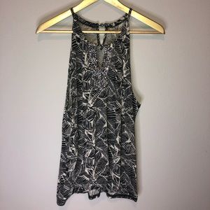Ann Taylor Loft black and white tank w/ sequins